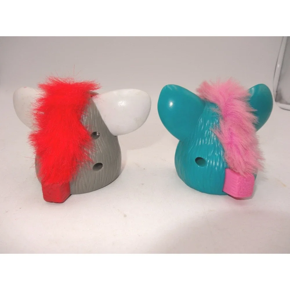 Vintage McDonalds‎ Furby Tiger Electronics 1998 Happy Meal Toys Grey Teal Set 2